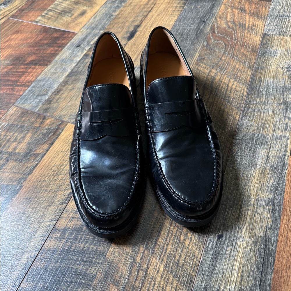 Cole Haan Black Leather Slip-On Loafers